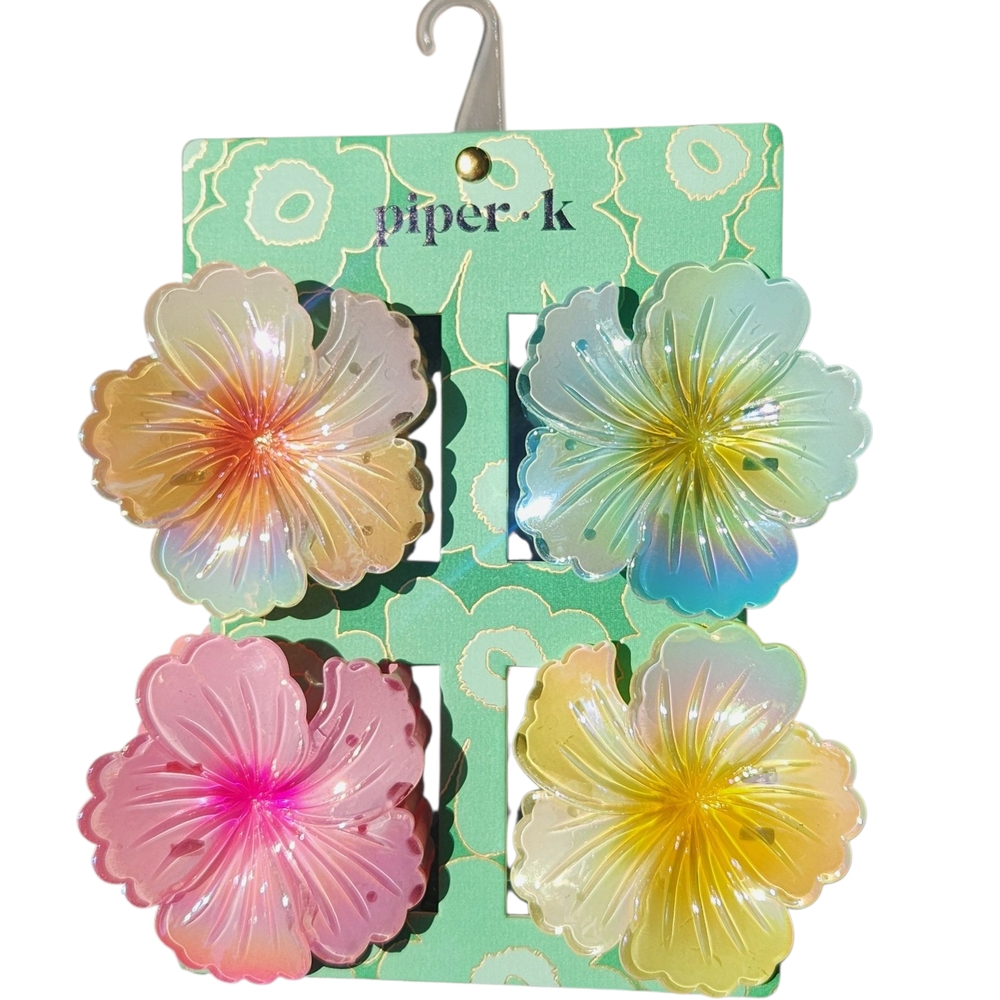 Piper K Haiwiian Floral Hair Clip Set